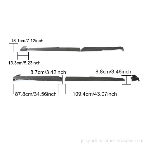 RSQ8 Carbon Fiber Car Side Skirts Extensions - Audi RSQ8 2021